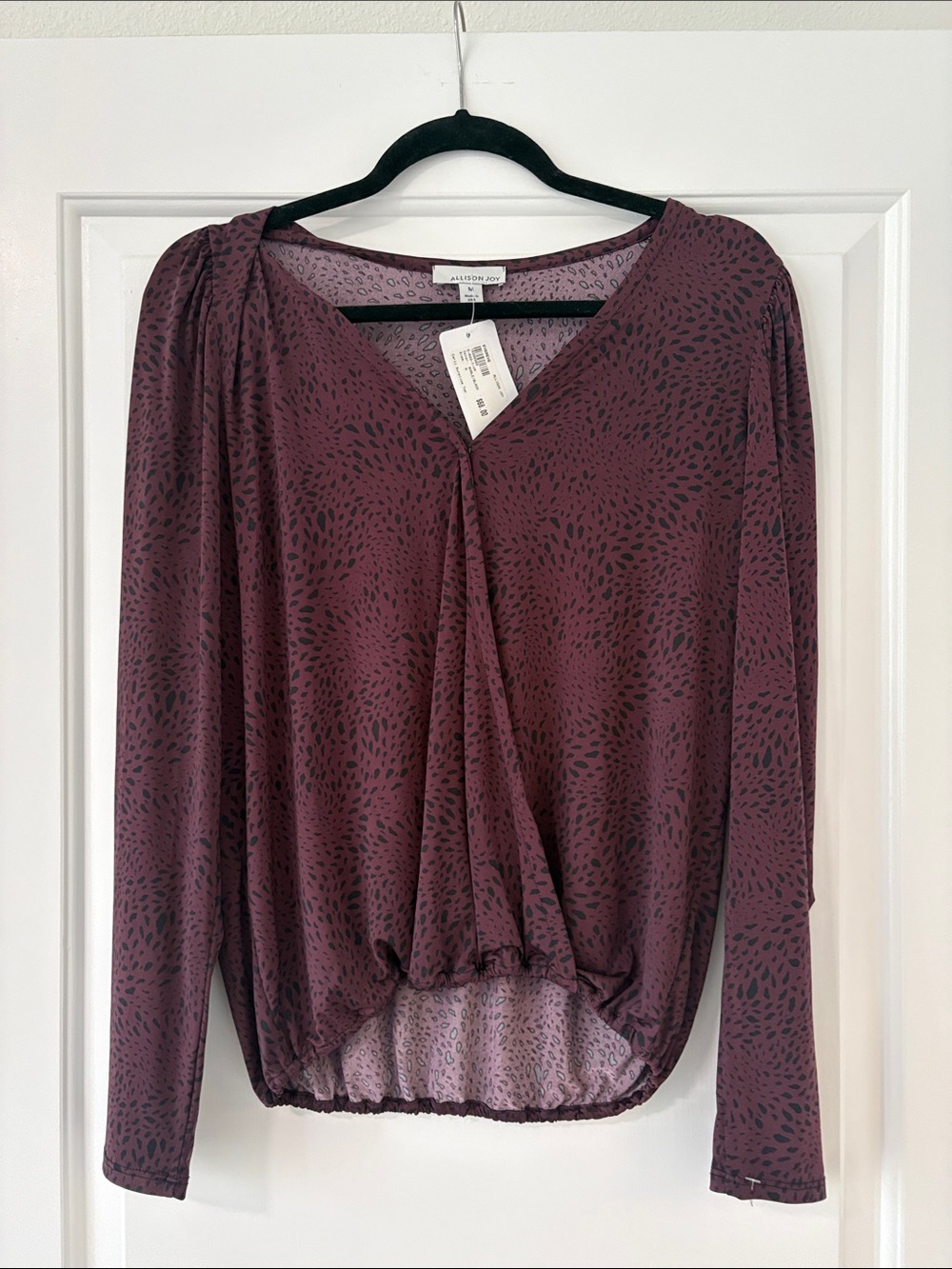 NWT Allison Joy Wrap-Style Long Sleeve Top Size Medium
